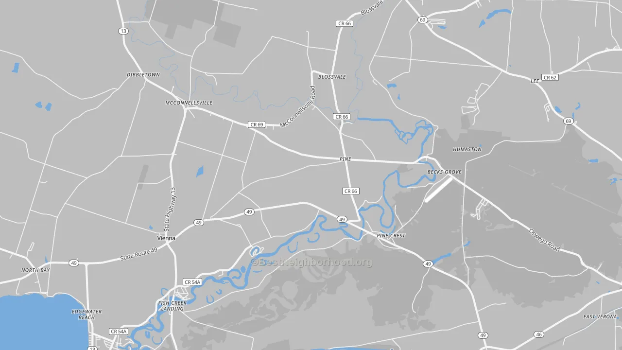 Transit Grade map of Blossvale, NY