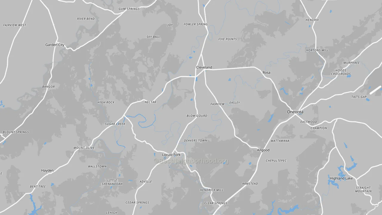 Transit Grade map of Blount County, AL