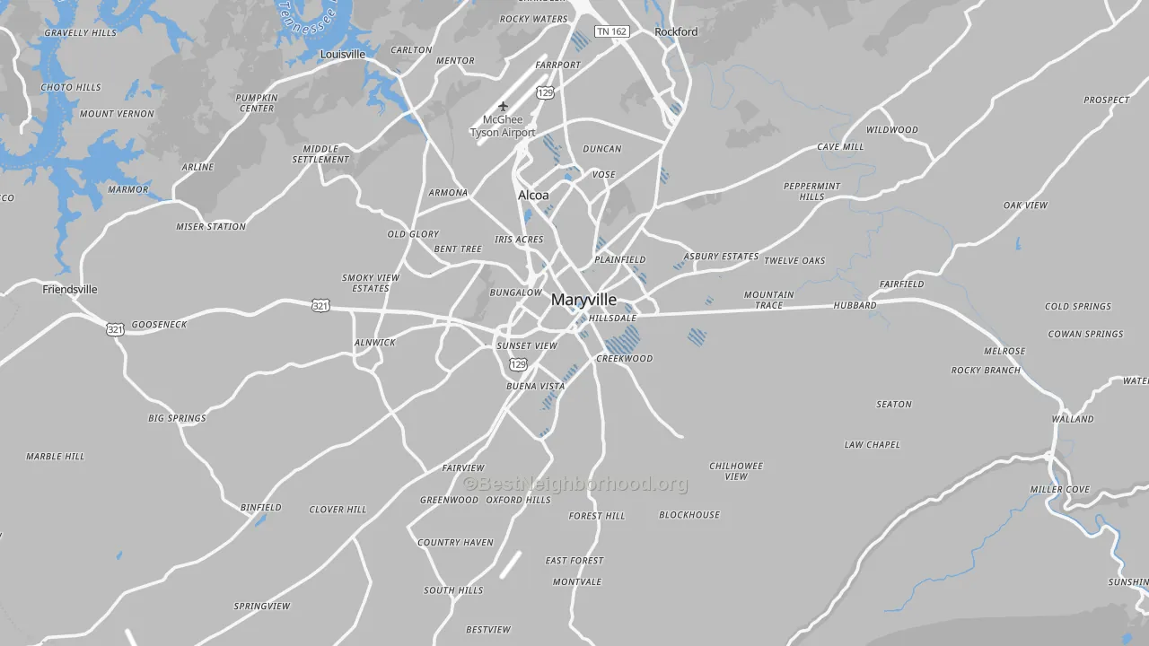 Transit Grade map of Blount County, TN