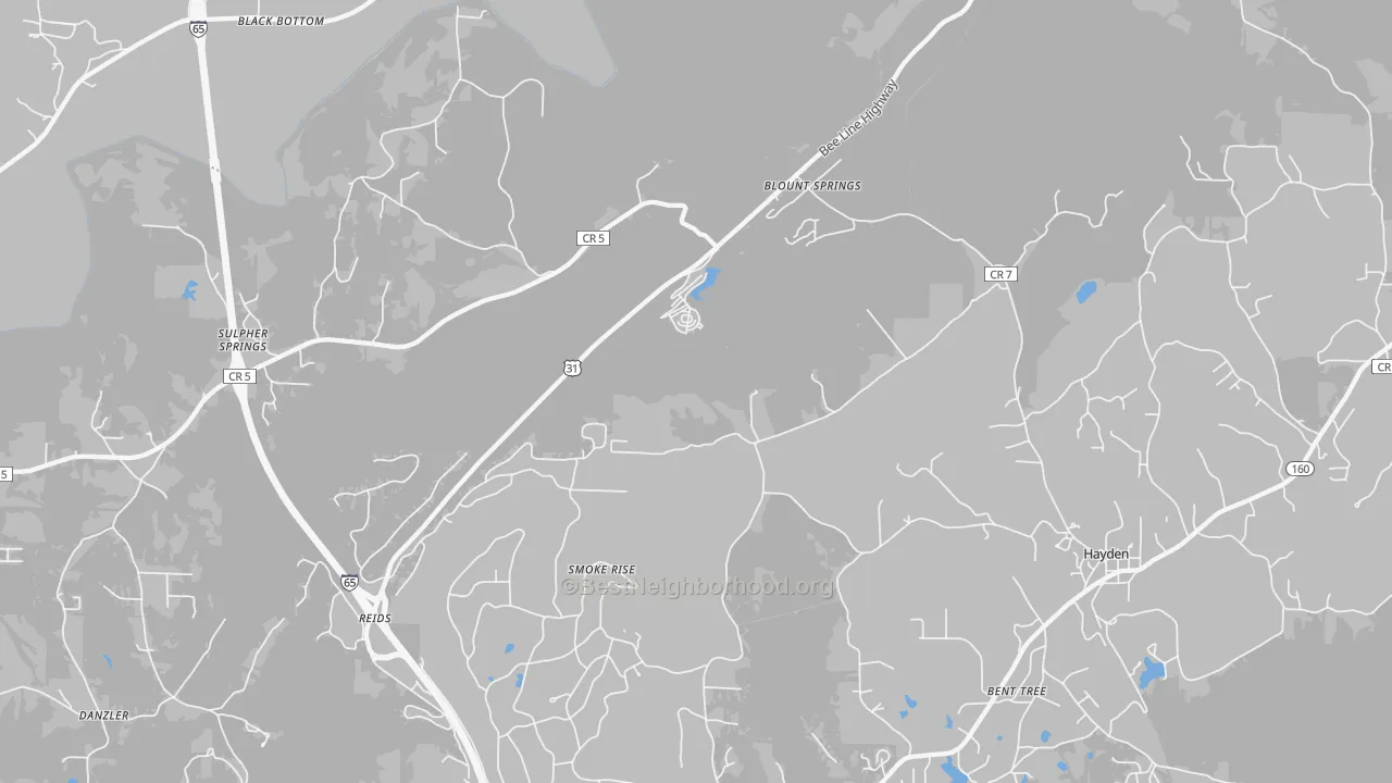 Transit Grade map of Blount Springs, AL