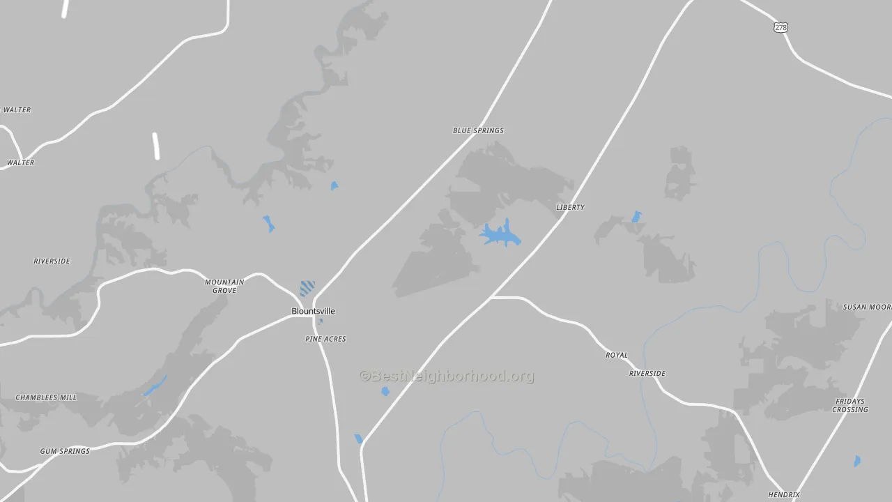 Transit Grade map of Blountsville, AL