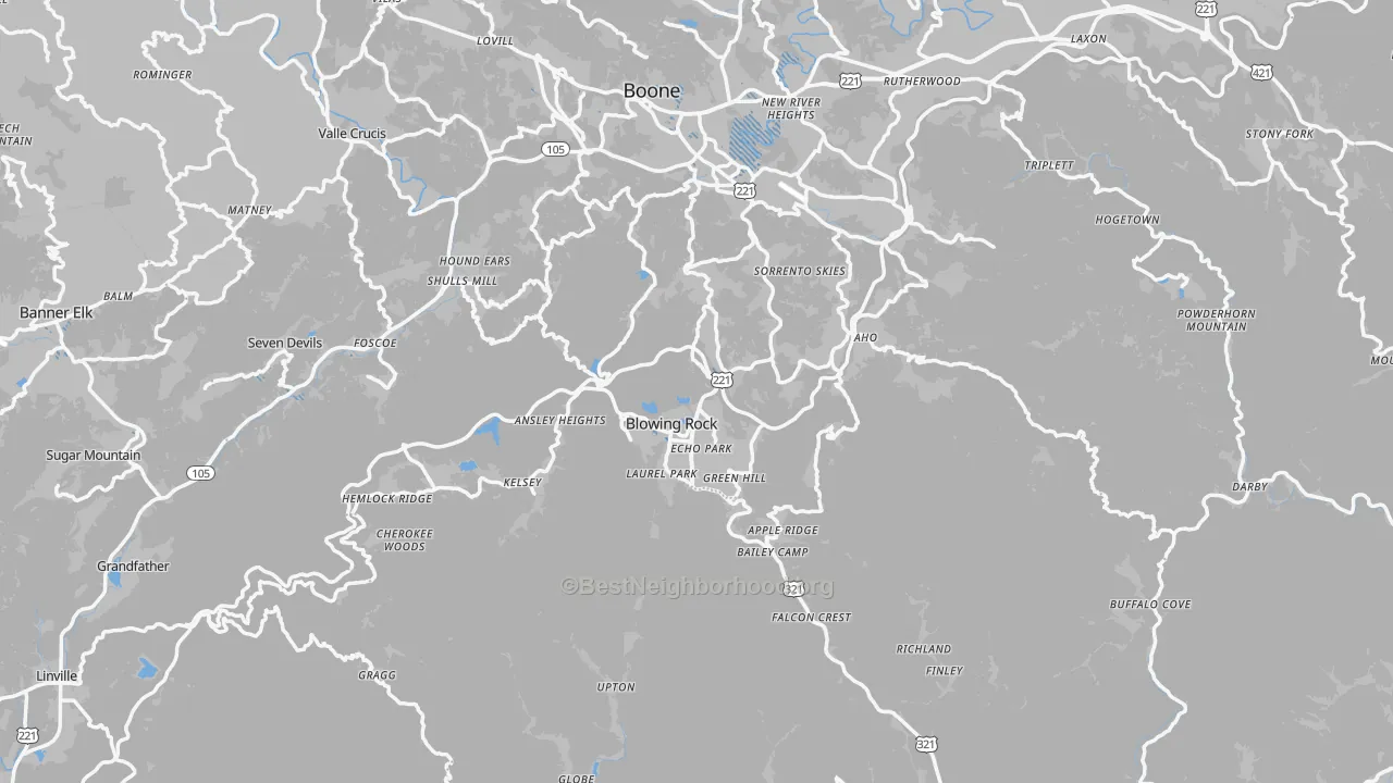 Transit Grade map of Blowing Rock, NC