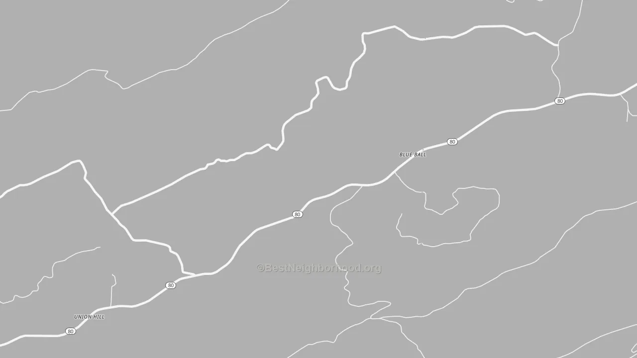 Transit Grade map of Blue Ball, AR
