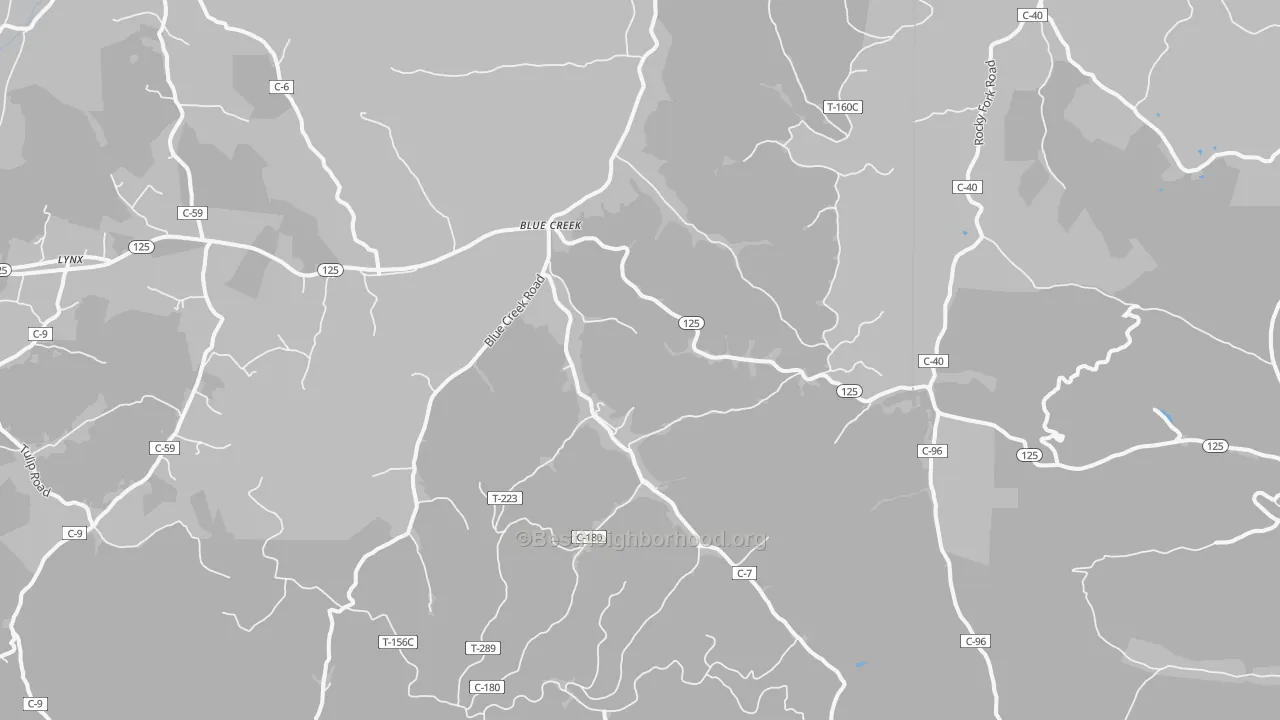 Transit Grade map of Blue Creek, OH