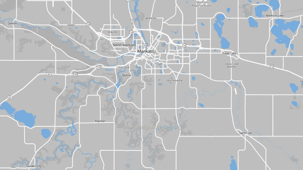 Transit Grade map of Blue Earth County, MN