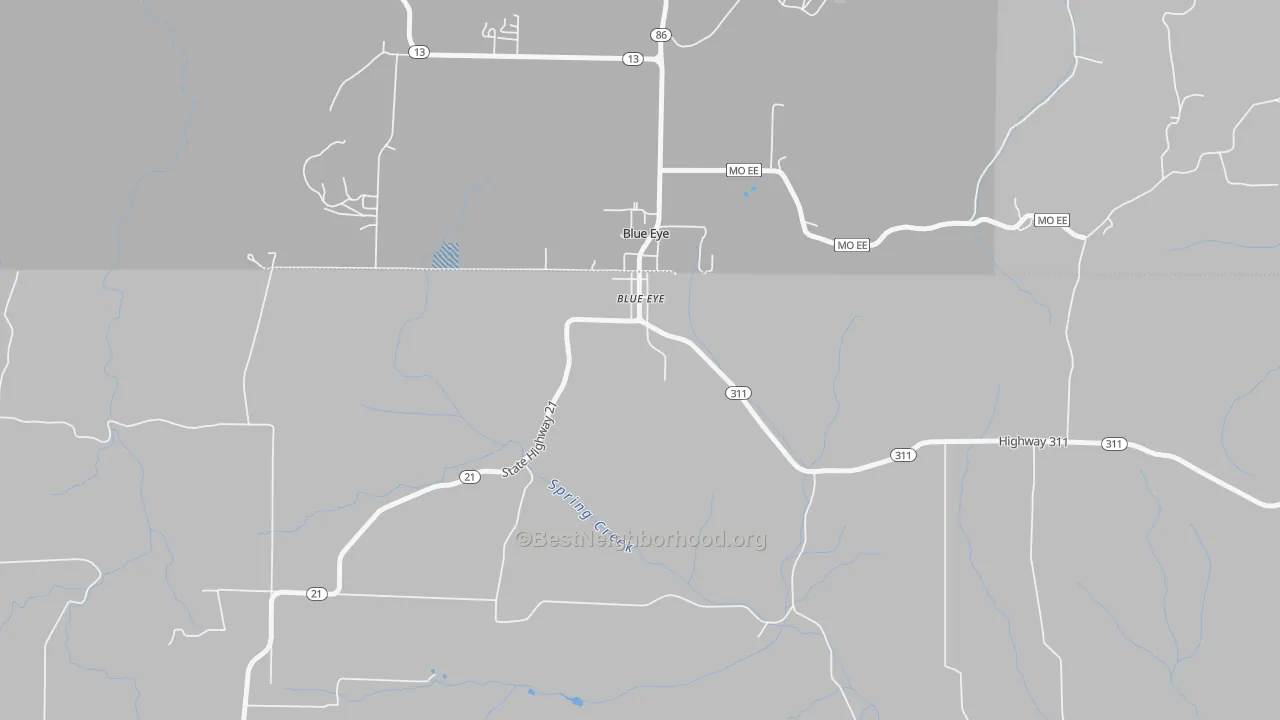 Transit Grade map of Blue Eye, AR
