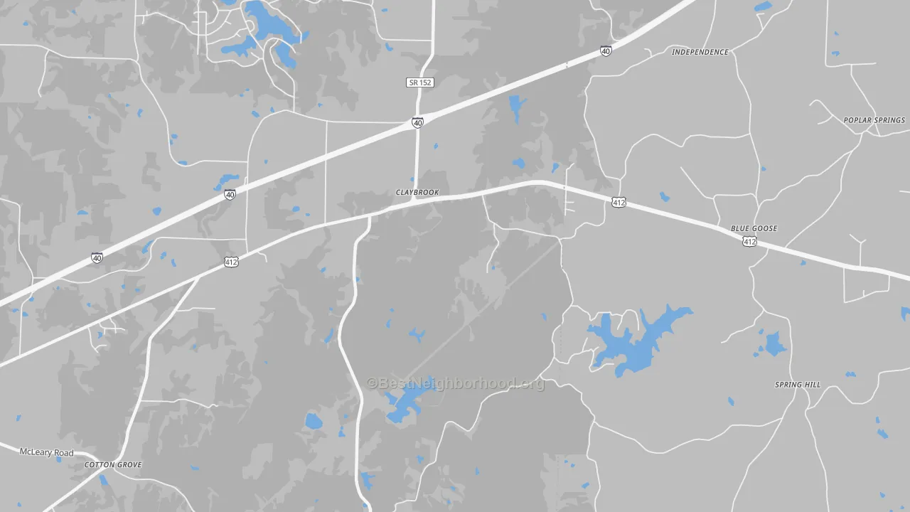 Transit Grade map of Blue Goose, TN