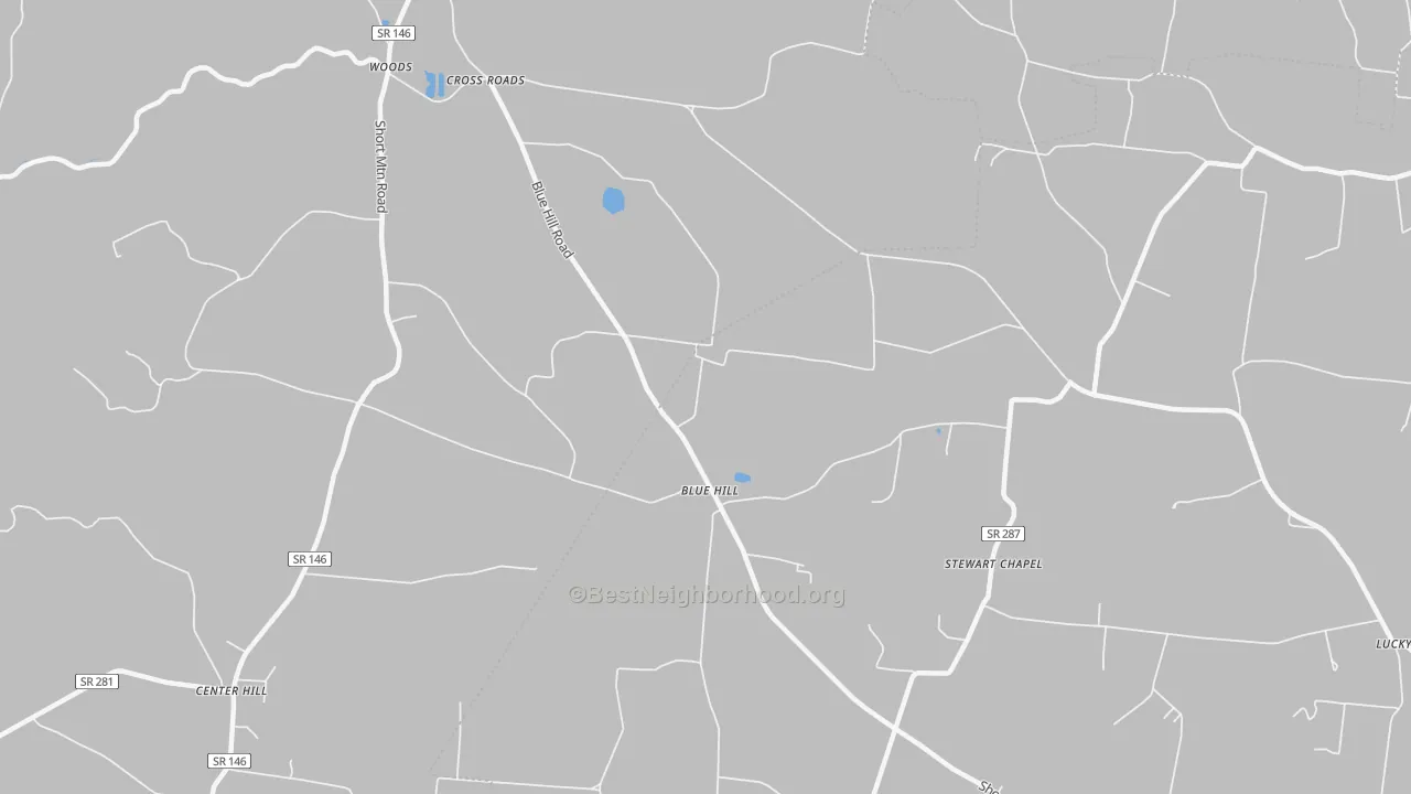 Transit Grade map of Blue Hill, TN