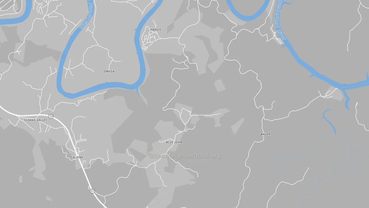 Transit Grade map of Blue John, KY