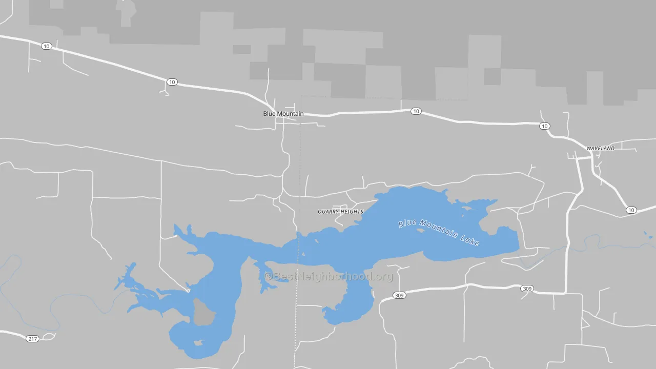 Transit Grade map of Blue Mountain, AR