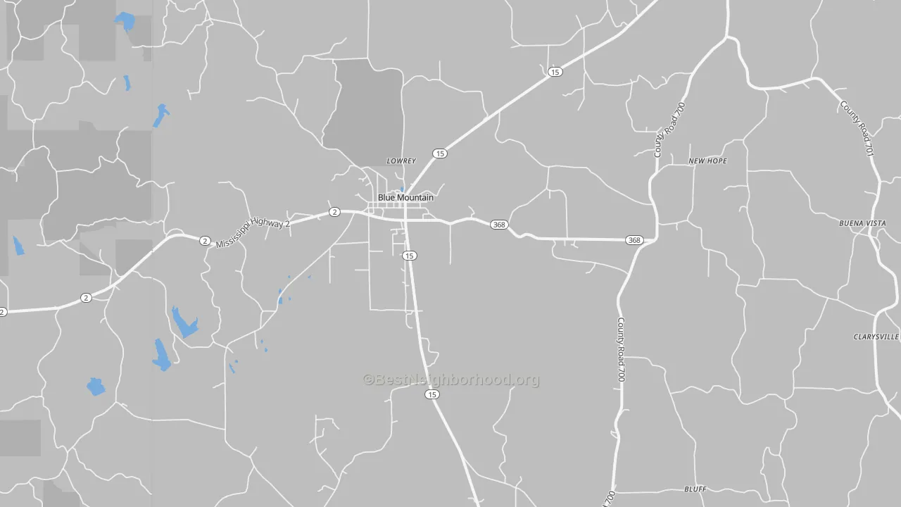 Transit Grade map of Blue Mountain, MS