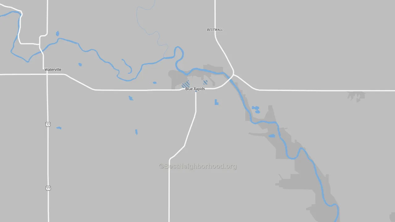 Transit Grade map of Blue Rapids, KS