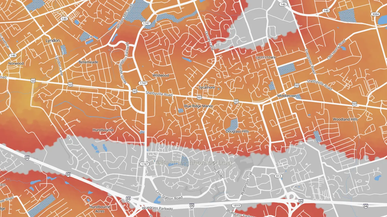 Transit Grade map of Blue Ridge Manor, KY