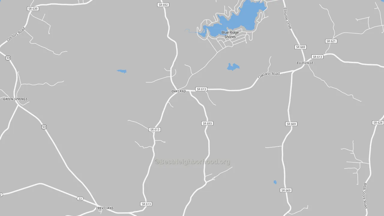 Transit Grade map of Blue Ridge Shores, VA