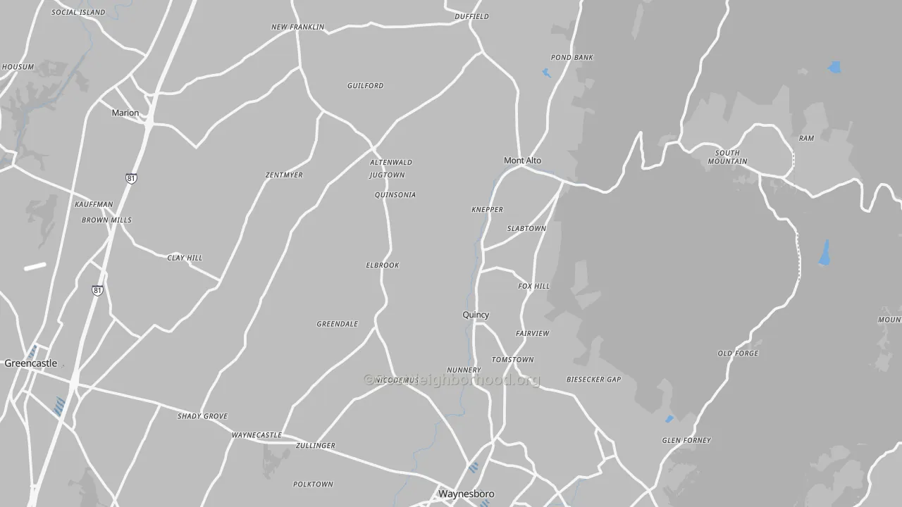Transit Grade map of Blue Ridge Summit, PA