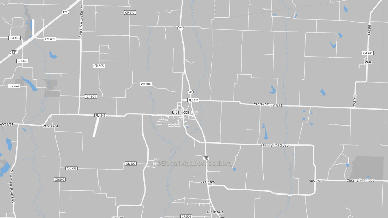 Transit Grade map of Blue Ridge, TX