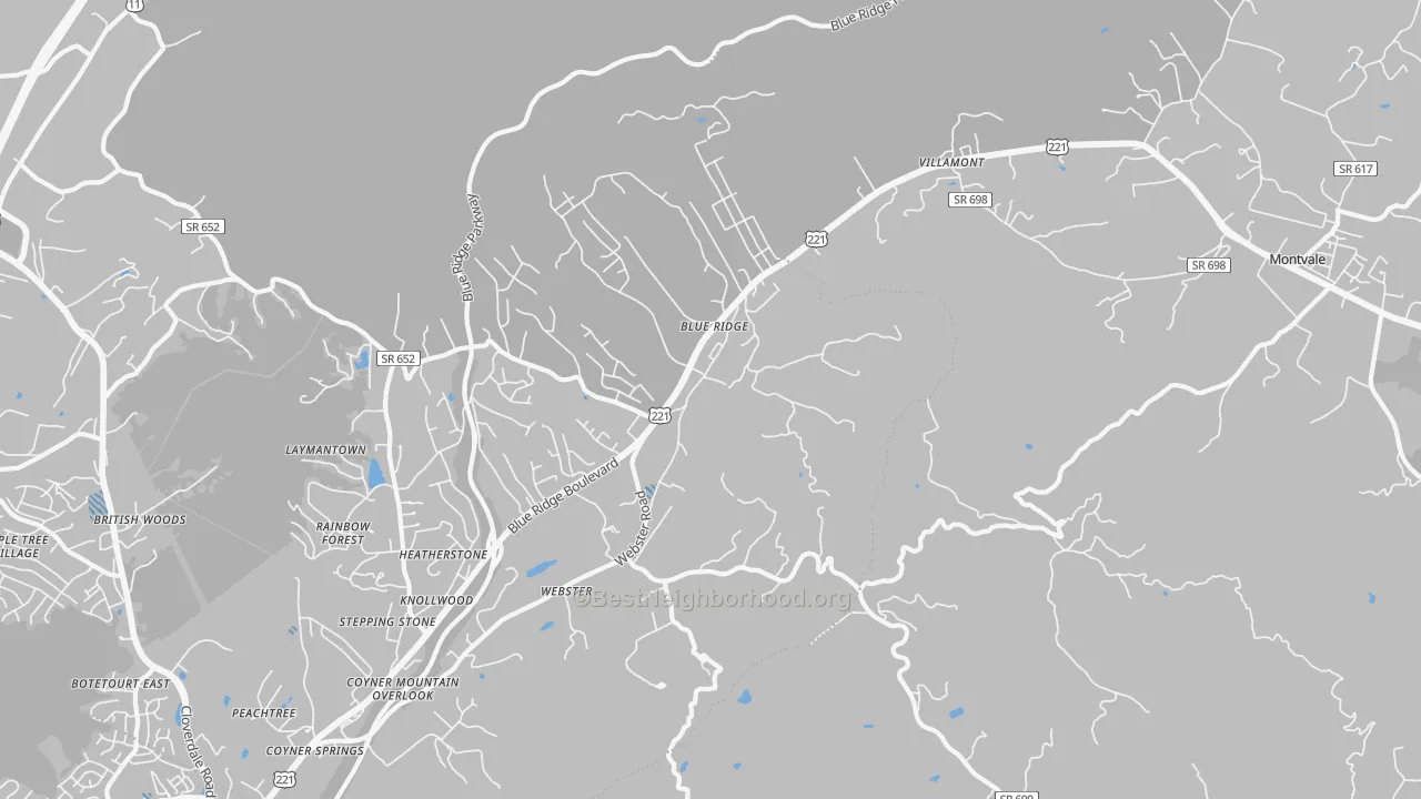 Transit Grade map of Blue Ridge, VA