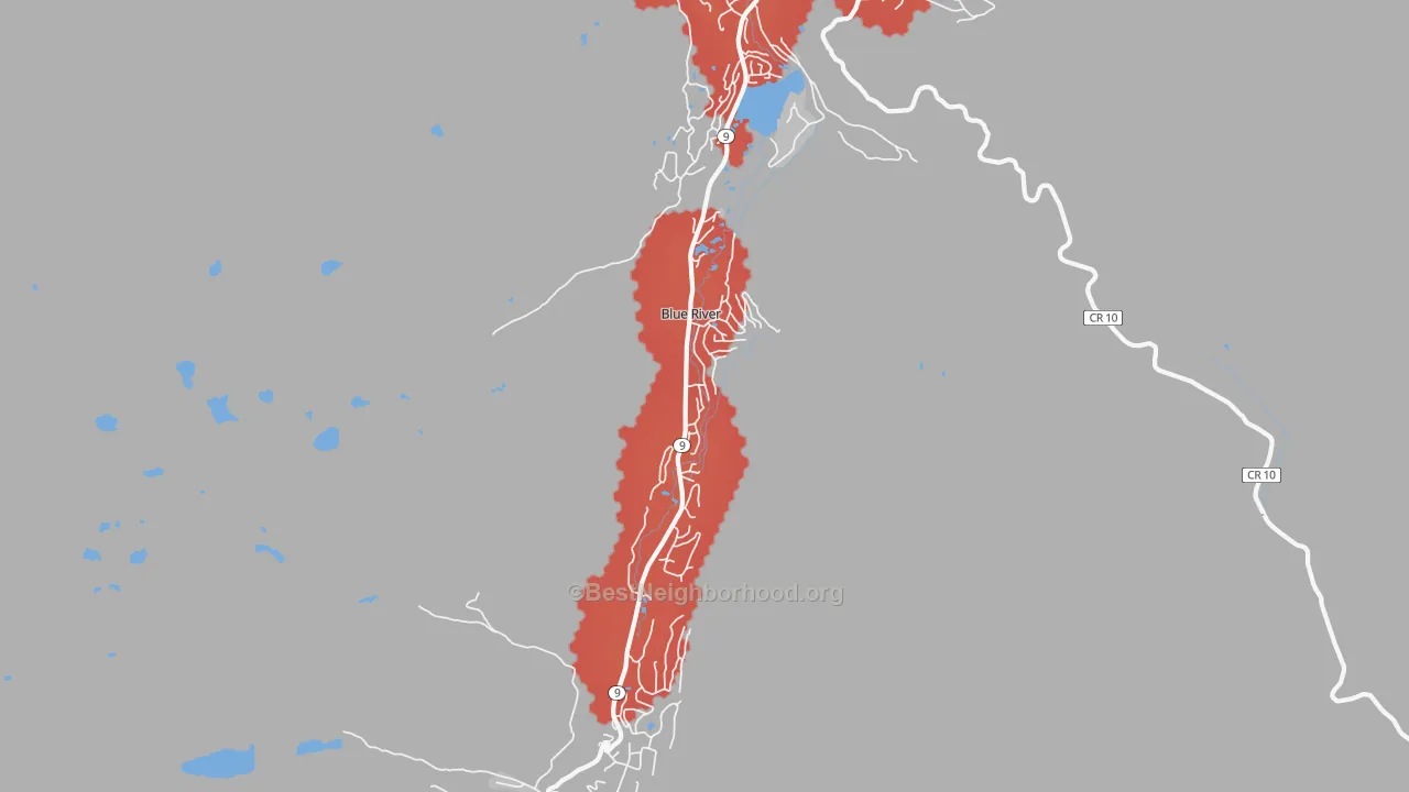 Transit Grade map of Blue River, CO