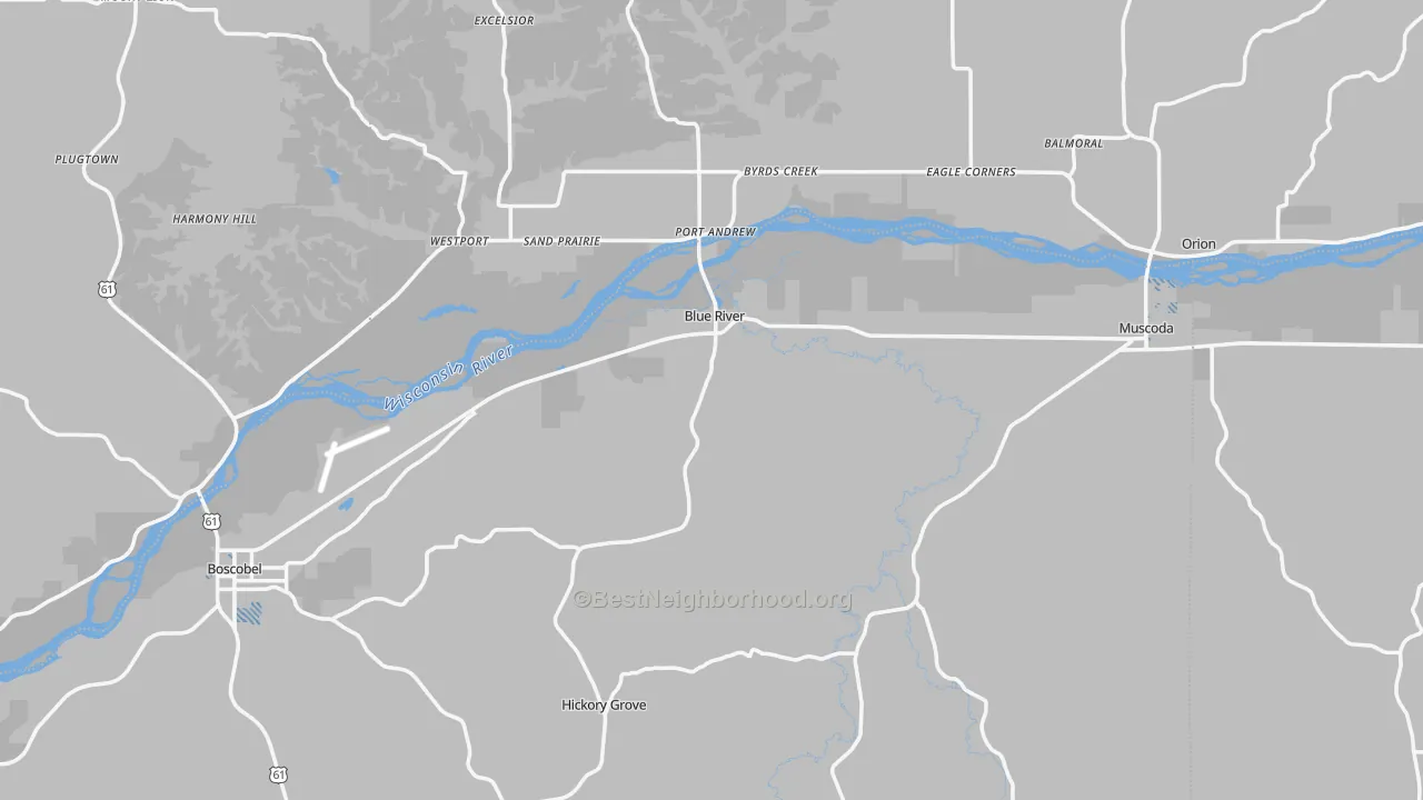 Transit Grade map of Blue River, WI