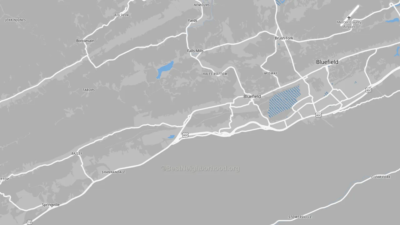 Transit Grade map of Bluefield, VA