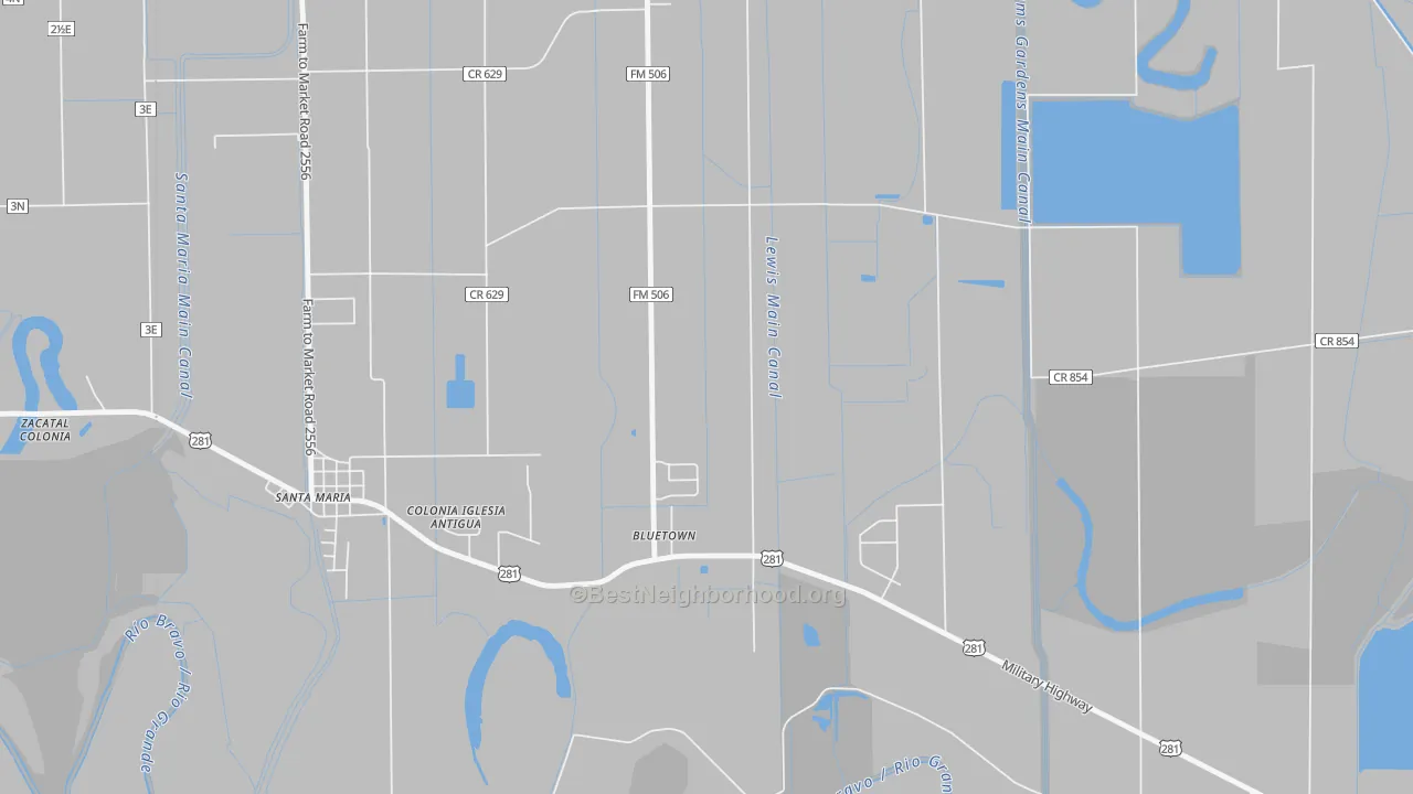 Transit Grade map of Bluetown, TX