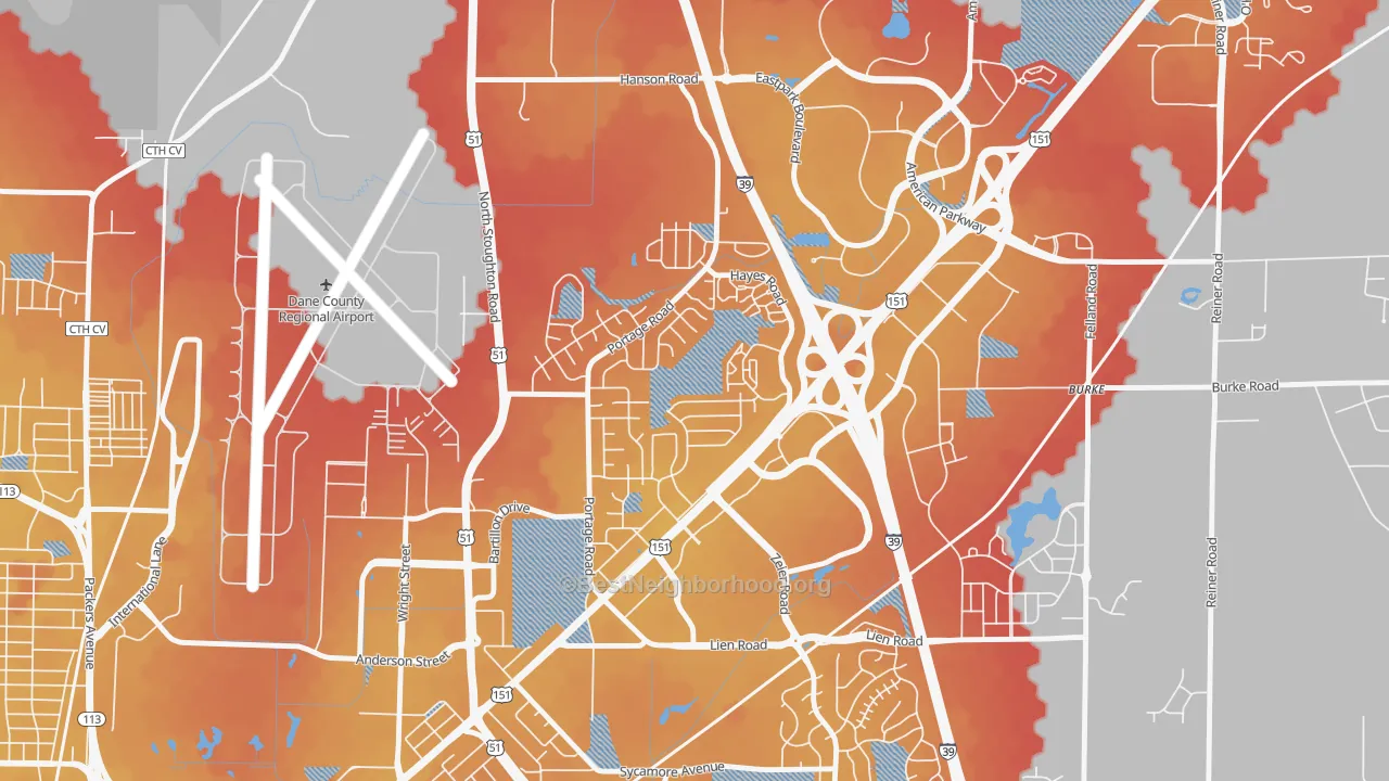 Transit Grade map of Bluff Acres, Madison, WI