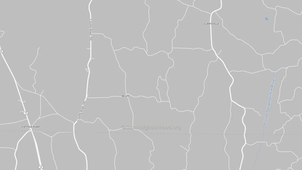 Transit Grade map of Bluff, MS