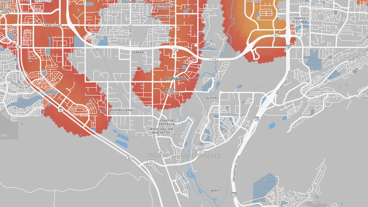 Transit Grade map of Bluffdale, UT