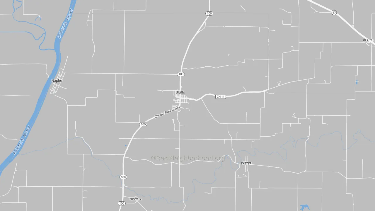 Transit Grade map of Bluffs, IL