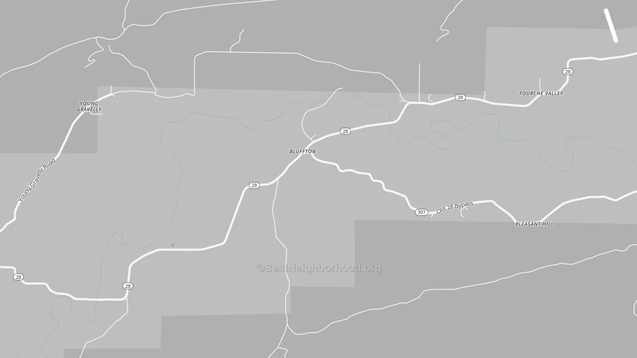 Transit Grade map of Bluffton, AR