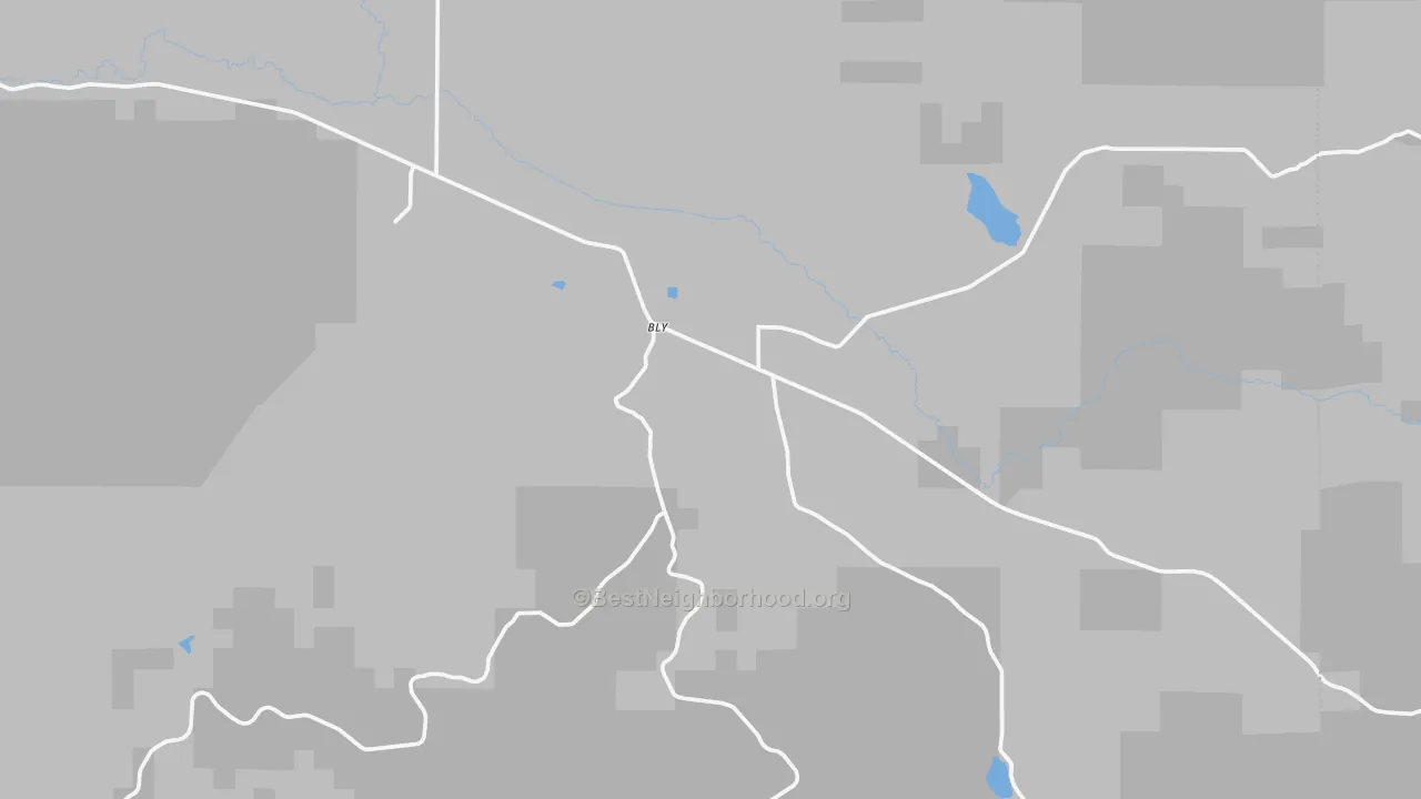 Transit Grade map of Bly, OR