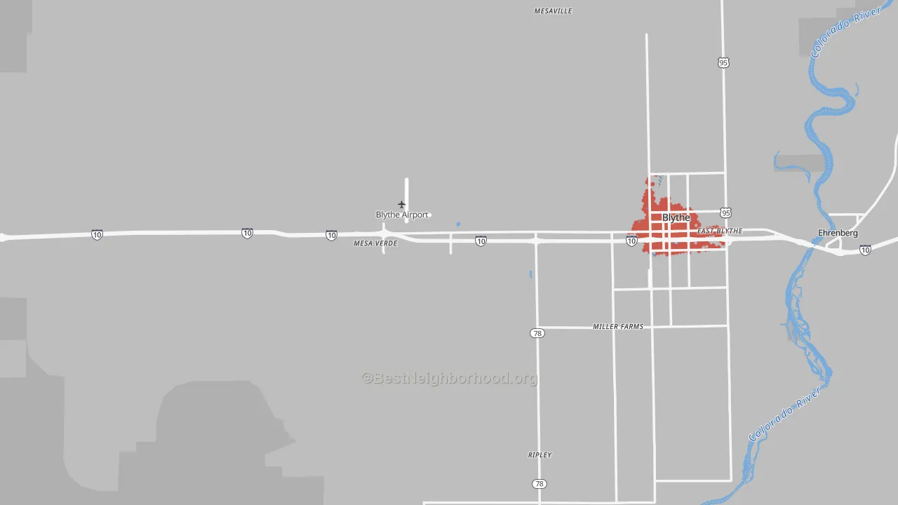 Transit Grade map of Blythe, CA