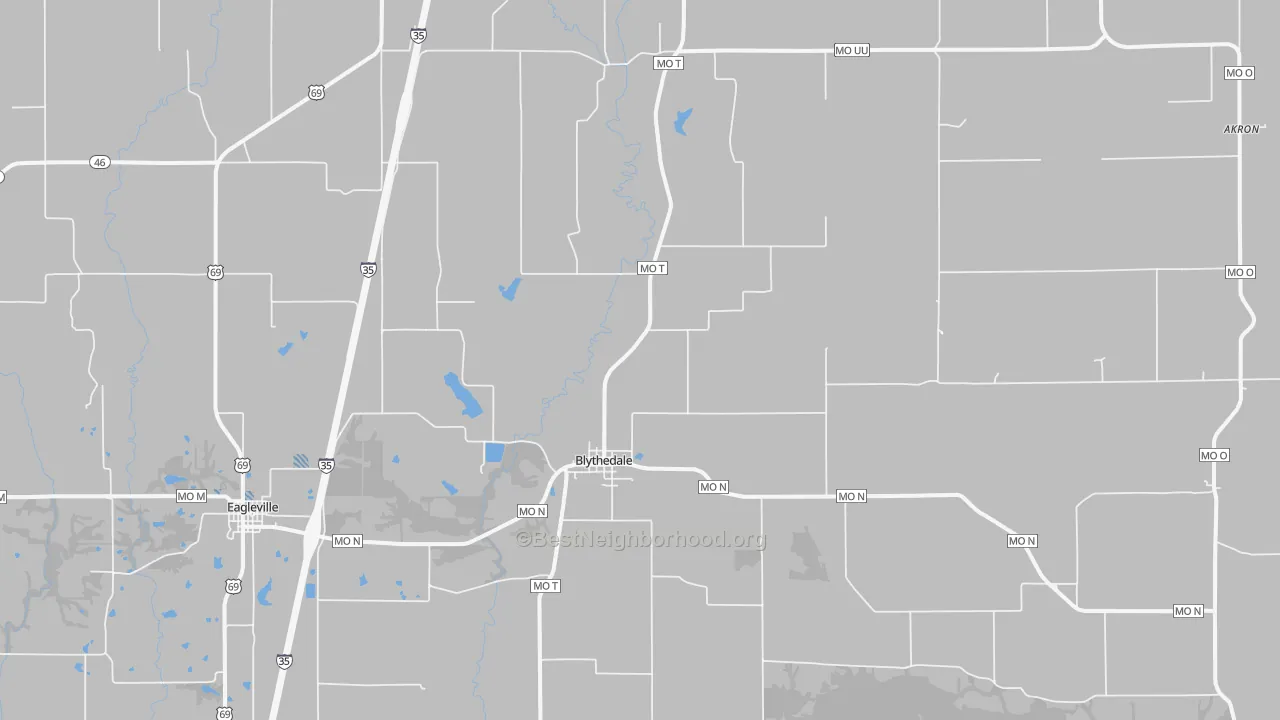 Transit Grade map of Blythedale, MO