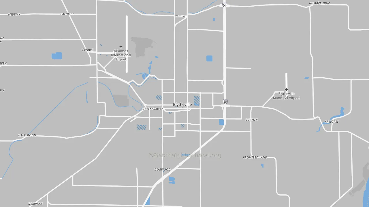 Transit Grade map of Blytheville, AR