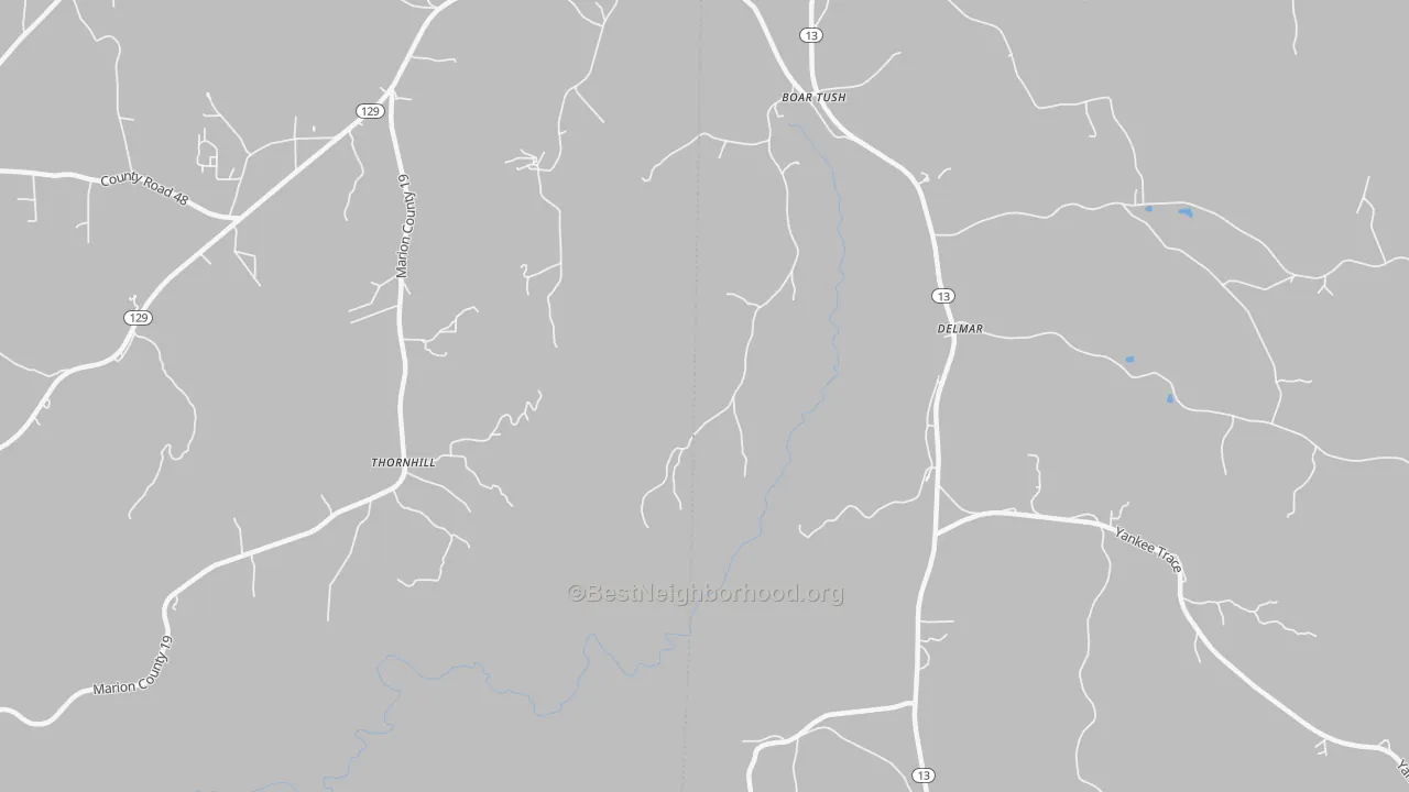 Transit Grade map of Boar Tush, AL