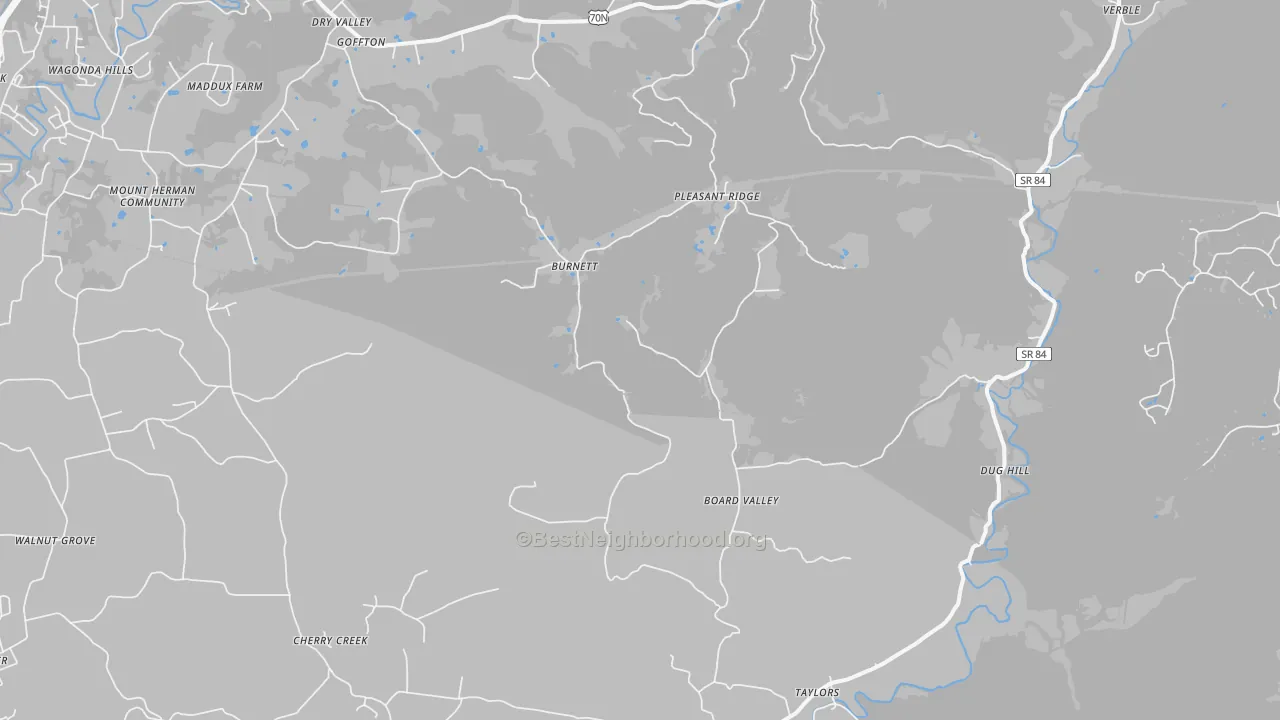 Transit Grade map of Board Valley, TN
