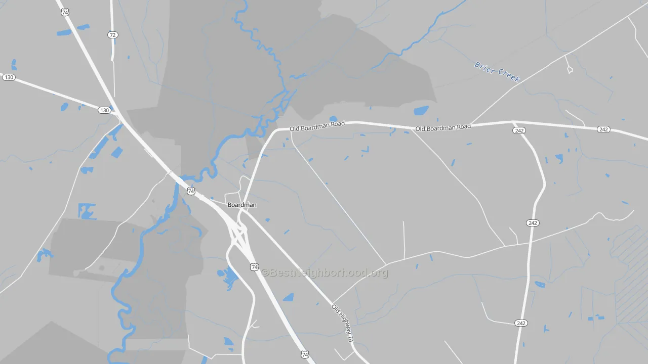 Transit Grade map of Boardman, NC
