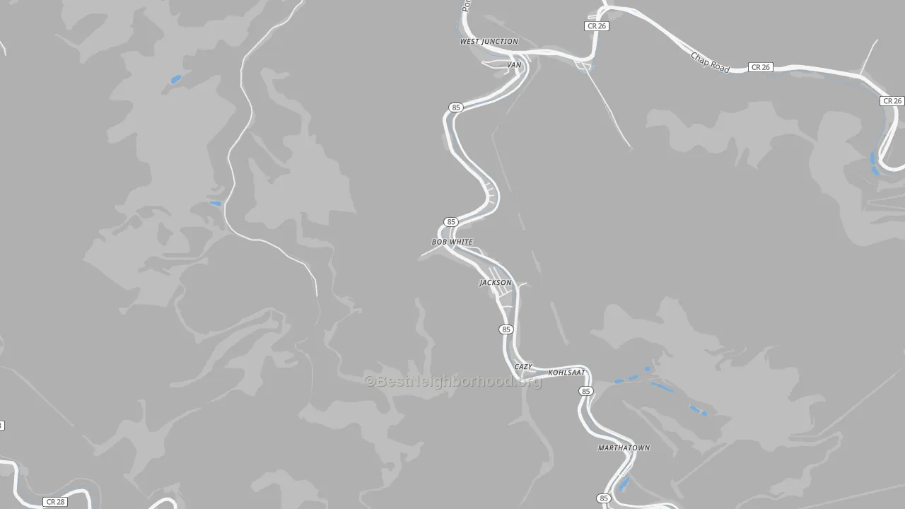 Transit Grade map of Bob White, WV