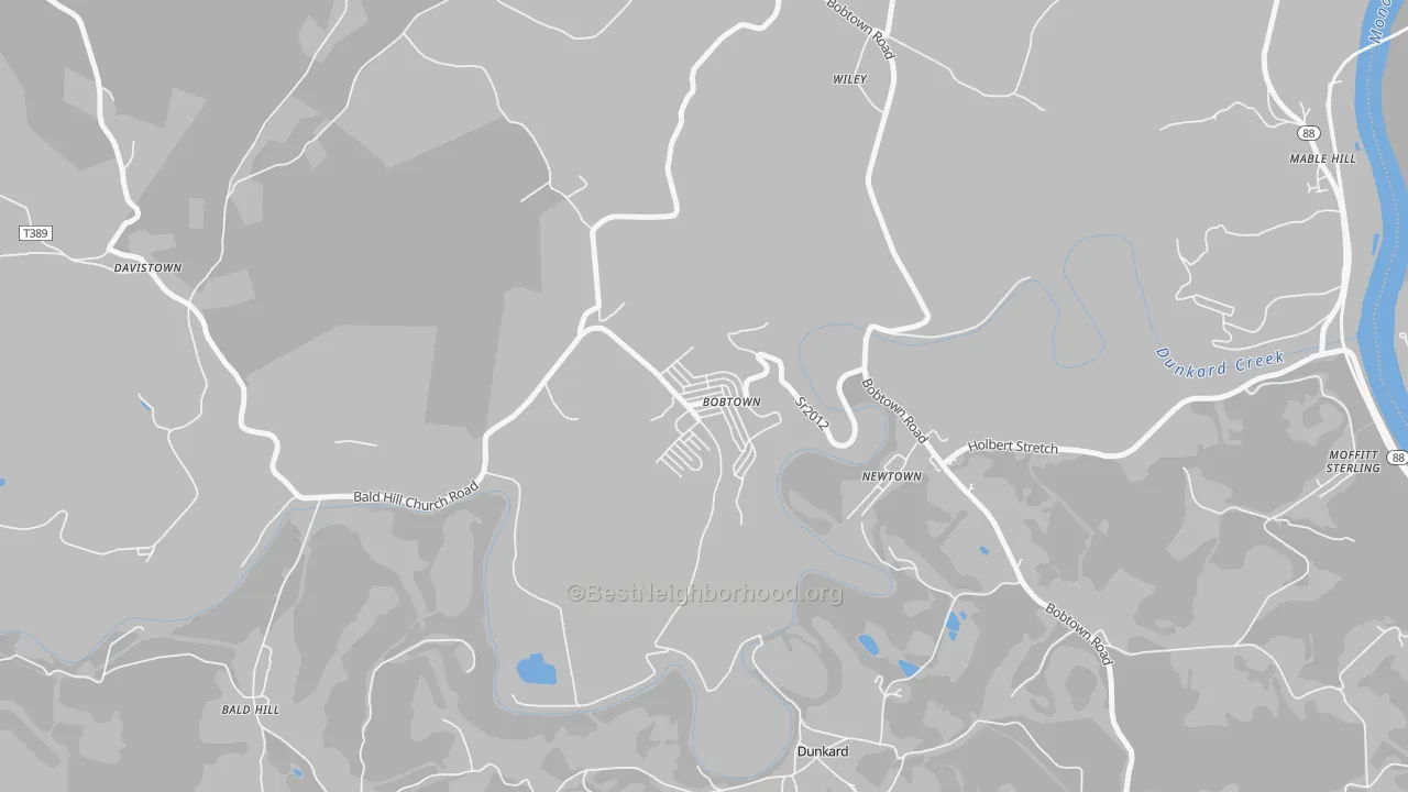 Transit Grade map of Bobtown, PA