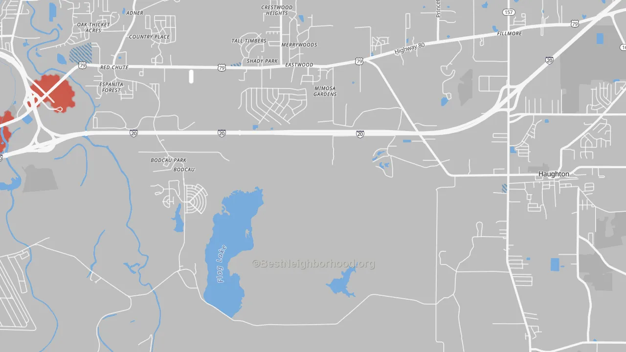 Transit Grade map of Bodcau, LA