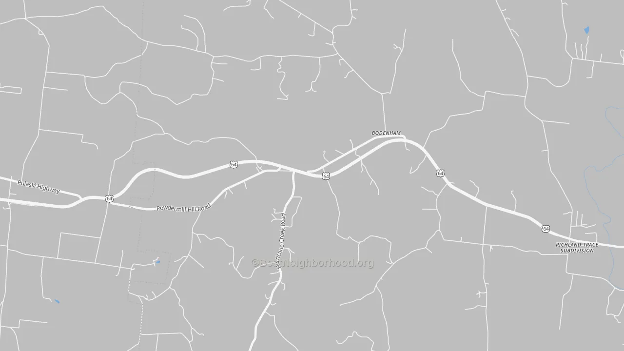 Transit Grade map of Bodenham, TN