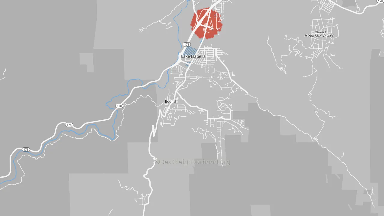 Transit Grade map of Bodfish, CA