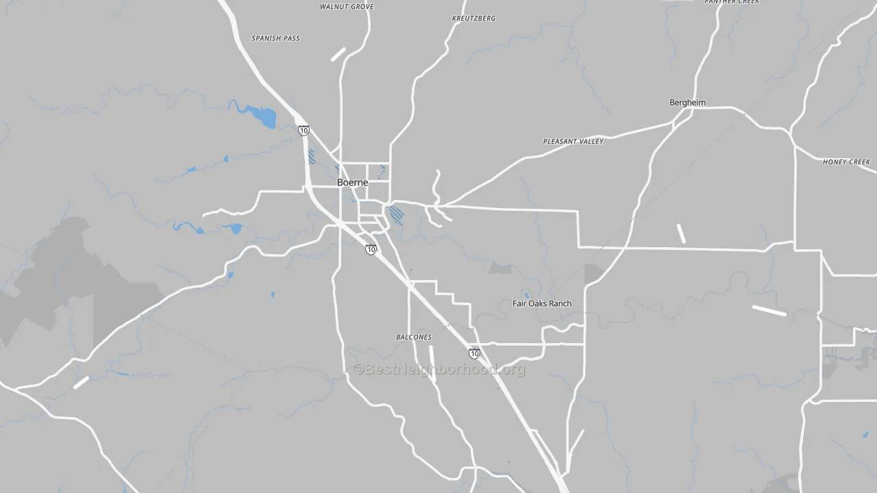 Transit Grade map of Boerne, TX