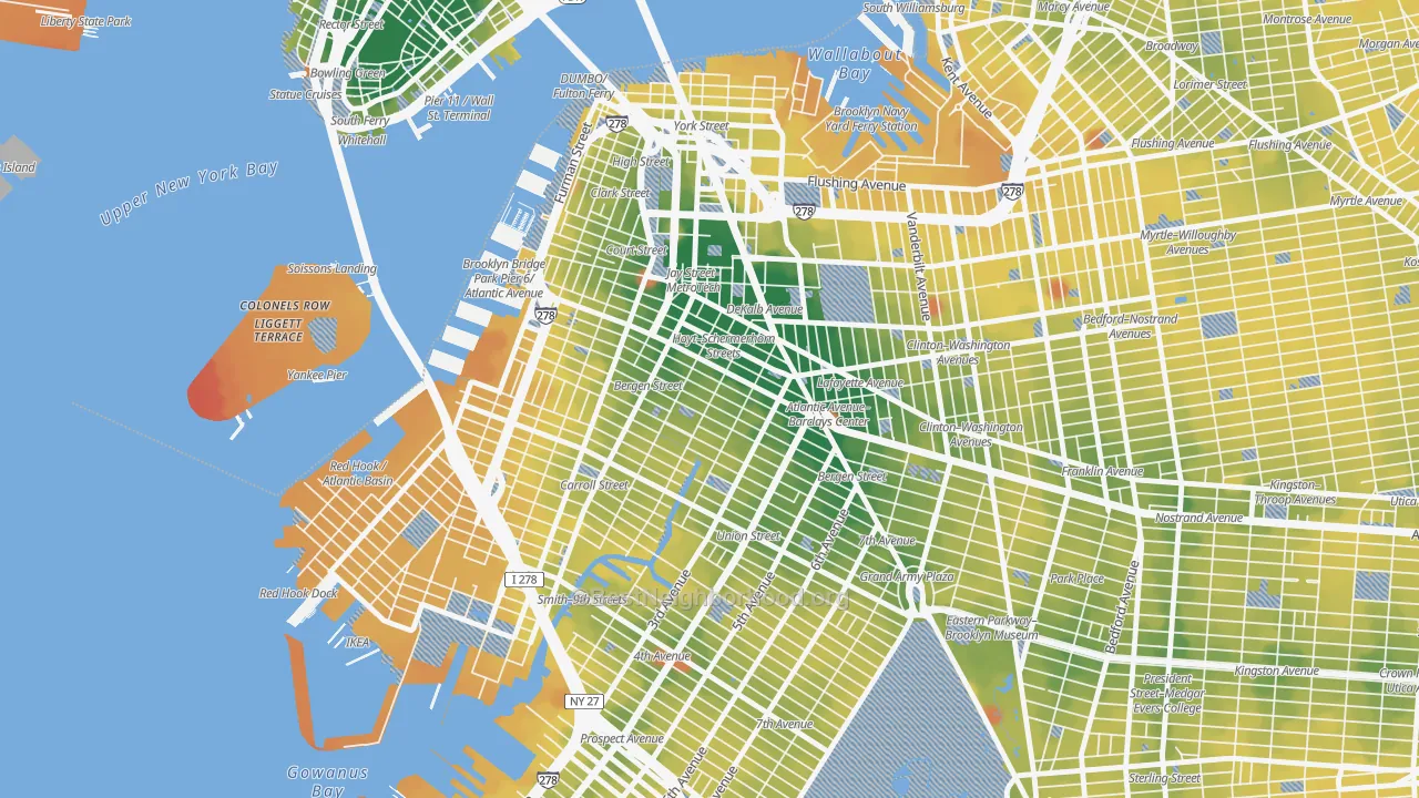 Transit Grade map of Boerum Hill, Brooklyn, NY