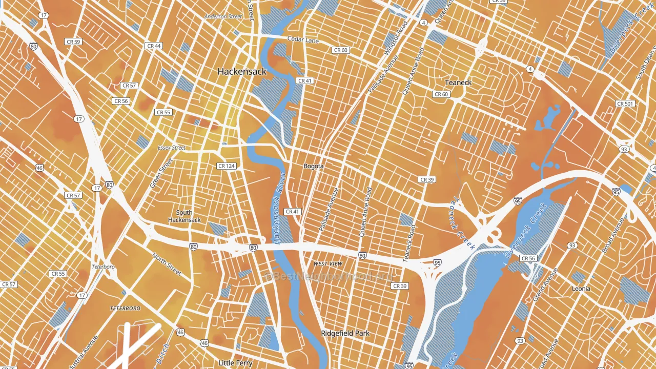 Transit Grade map of Bogota, NJ
