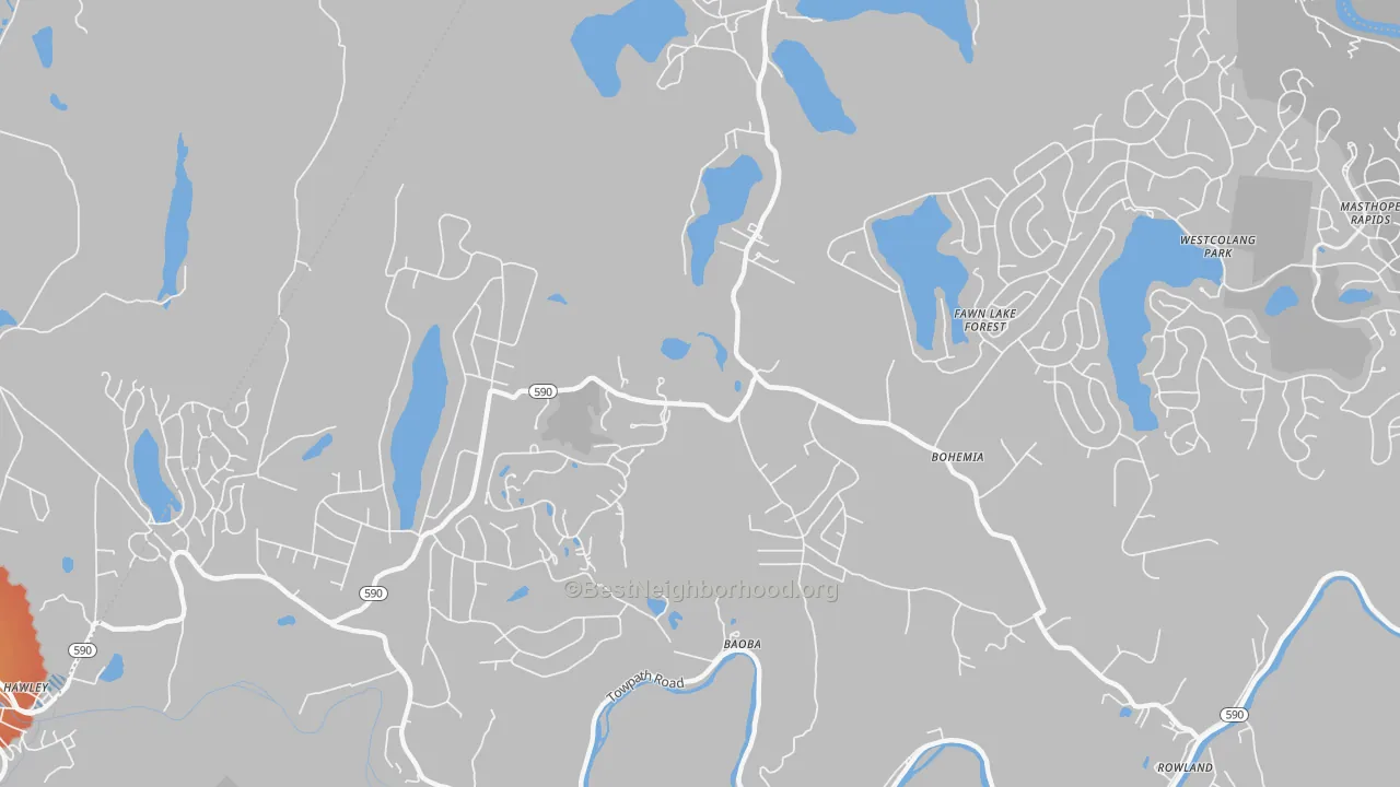 Transit Grade map of Bohemia, PA