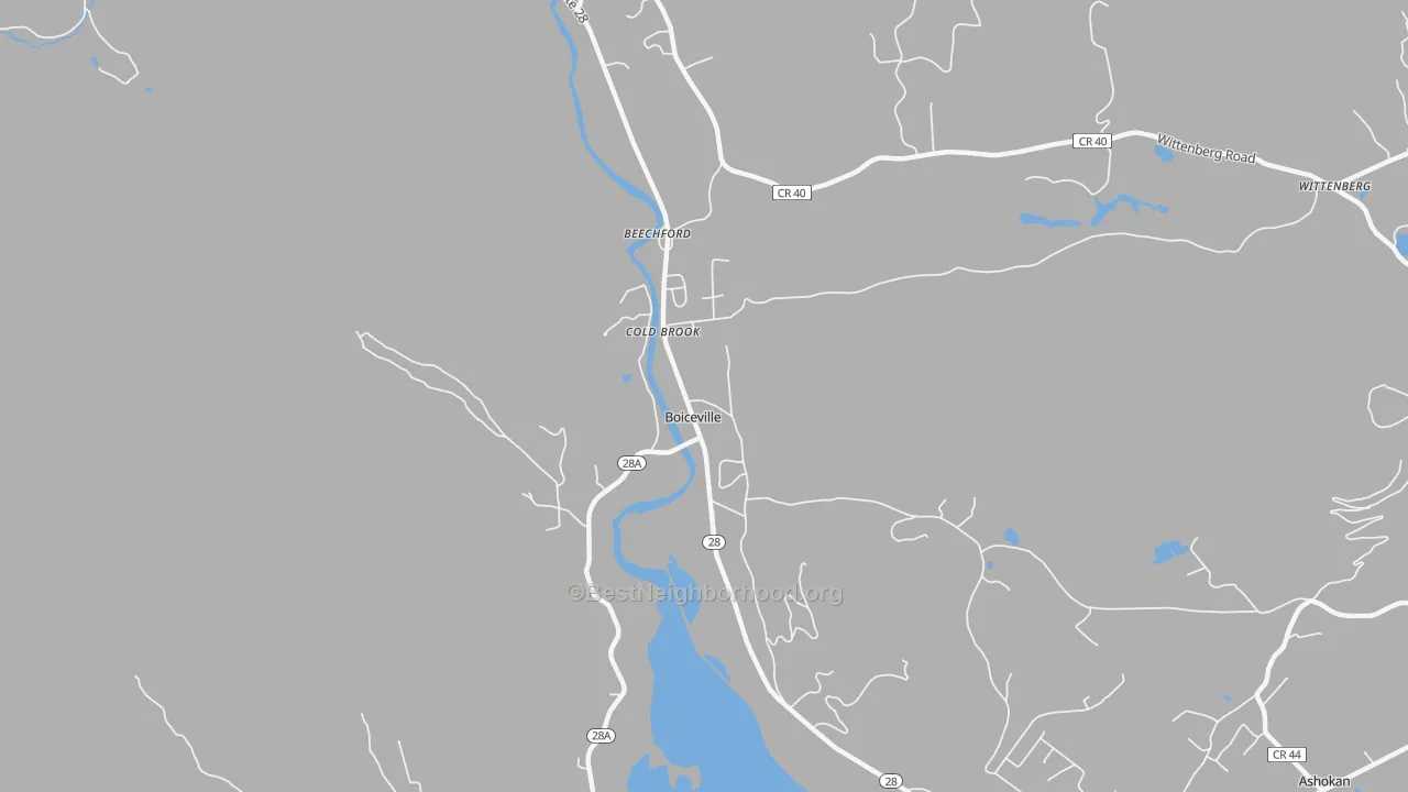 Transit Grade map of Boiceville, NY