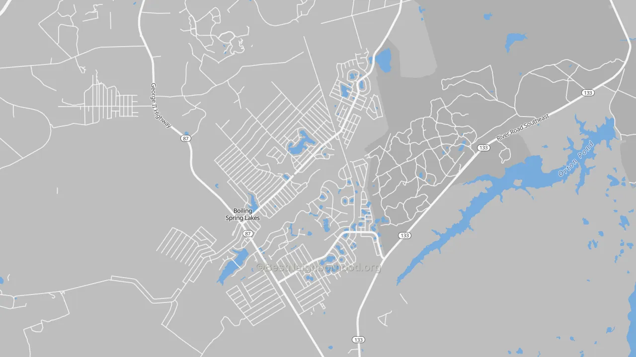 Transit Grade map of Boiling Spring Lakes, NC