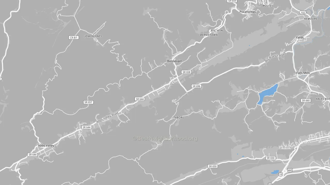 Transit Grade map of Boissevain, VA