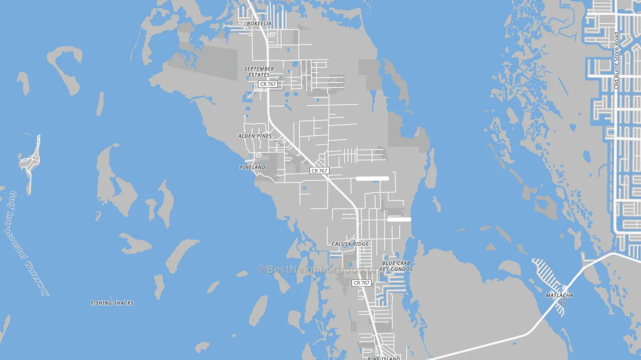 Transit Grade map of Bokeelia, FL